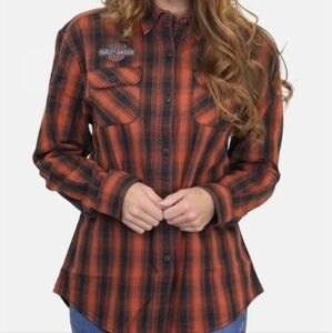 Harley Davidson Oak Leaf Plaid Flannel